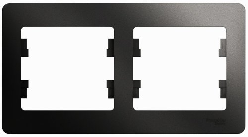 Рамка горизонтальная Systeme Electric Glossa 2-м. антрацит картинка